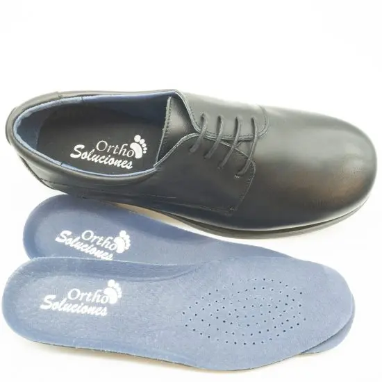 Zapato XL Blucher liso Napa Negro Ortho Soluciones