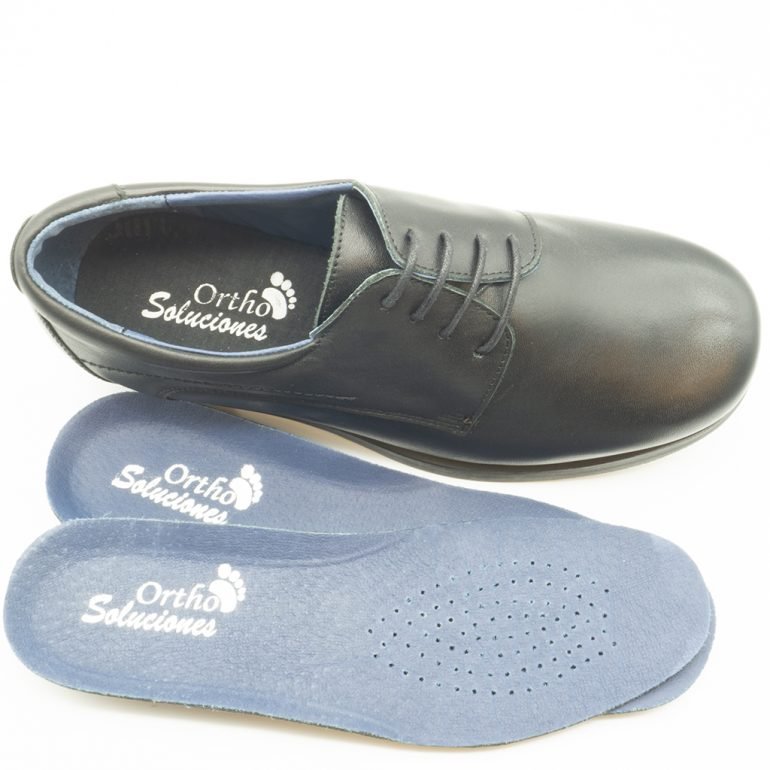 Zapato XL Blucher liso Napa Negro Ortho Soluciones