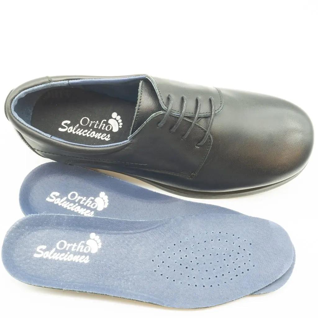 Zapato XL Blucher liso Napa Negro Ortho Soluciones